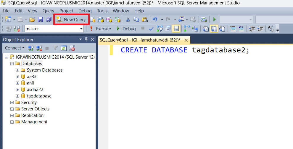 how to create database Using SQL Query